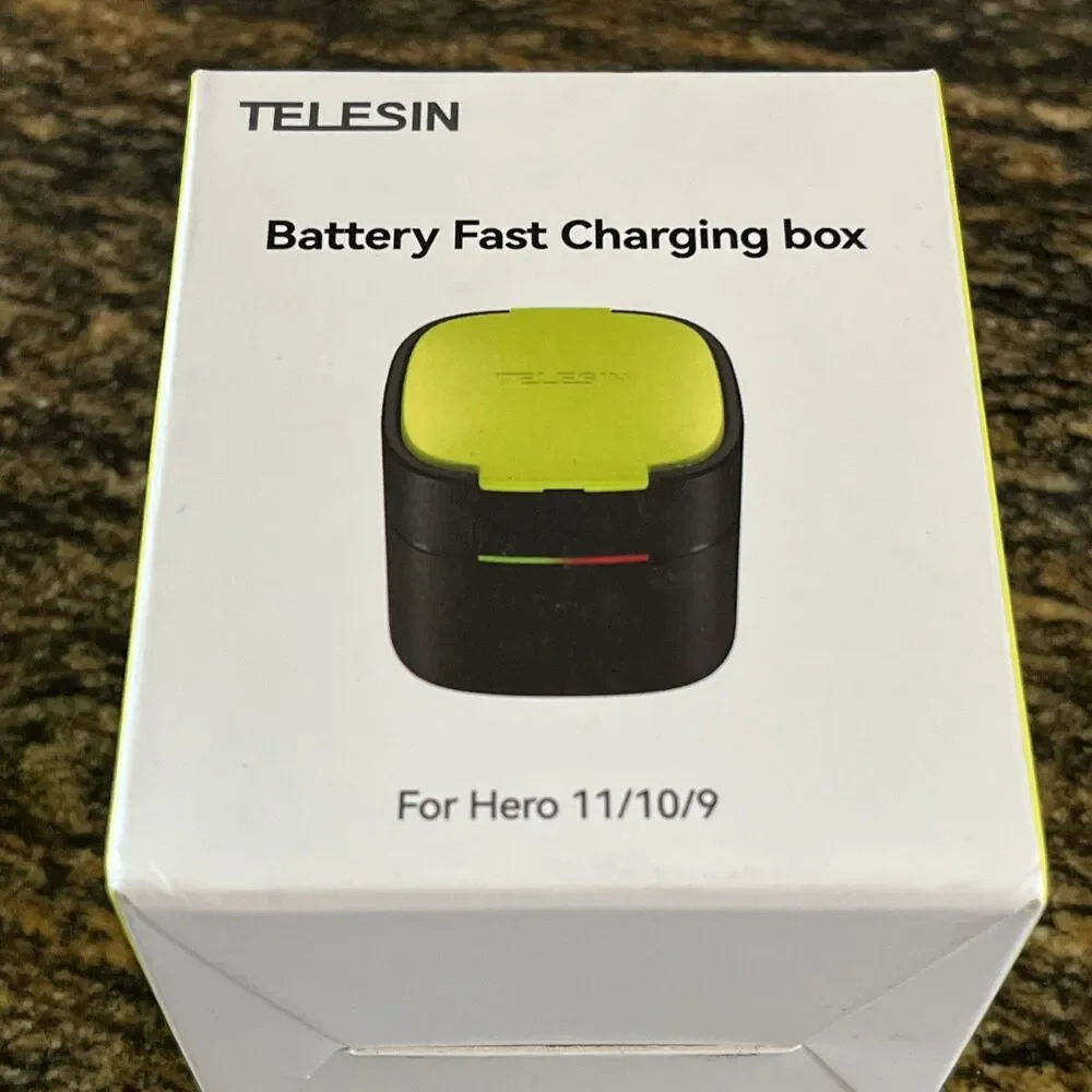 TELESIN For Hero 11/10/9 Battery Fast Charging Box New In Box Sealed 2 Available